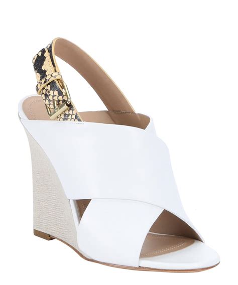 celine white wedges